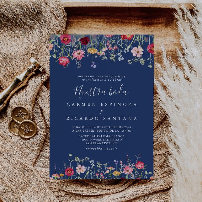 Convites Boho Multicolor Wildflower Boda Wedds (Criador carregado)