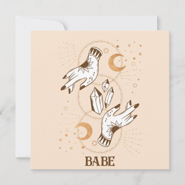 Convites Boho Mystic Tarot Celestial Bachelorette (Frente)