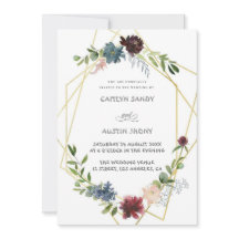 Boho Navy & verde simples floral