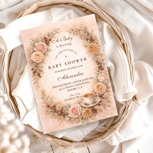 Convites Boho Neutral A Baby Is Brewing (Criador carregado)