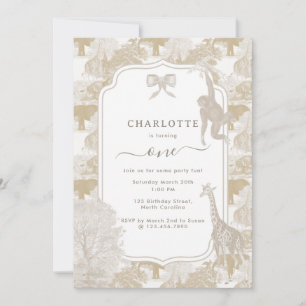 Convites Boho Neutral Safari Animal Chinoiserie Aniversário