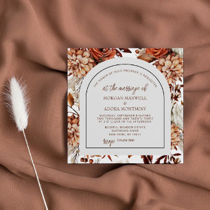 Convites Boho Neutral Watercolor Pampas Casamento Quadrado