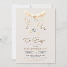 Convites Boho neutro em cobre e brinquedos para bebês enfer