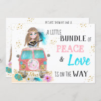 * Boho Neutro Peace & Love Hippie Chá de fraldas I
