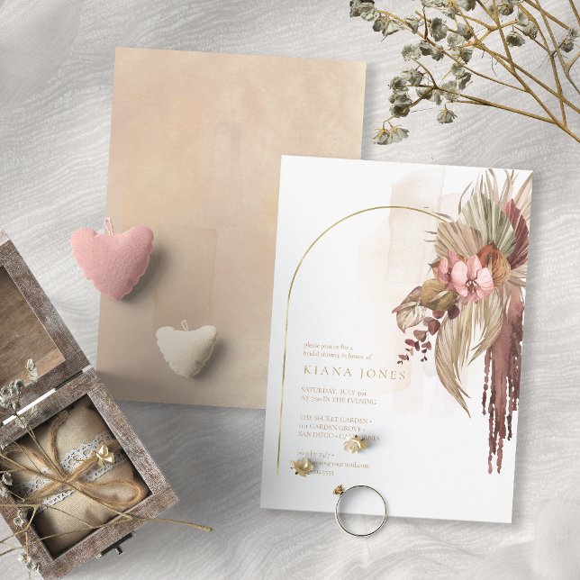 Convites Boho Oasis Casamento Floral Chá de Noiva ID959 (Criador carregado)