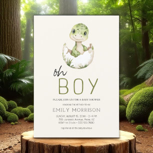 Convites Boho Oh Boy Dinosaur Baby Boy Chá