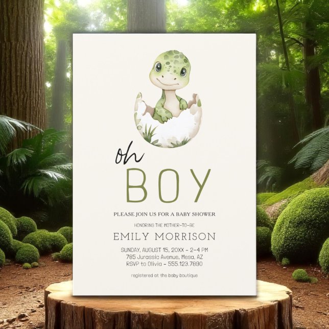 Convites Boho Oh Boy Dinosaur Baby Boy Chá (Criador carregado)