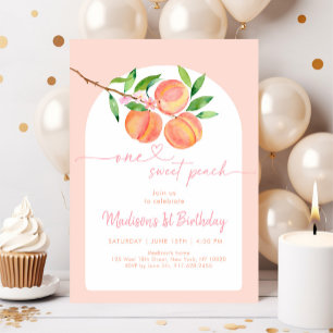 Convites Boho One Sweet Peach Birthday