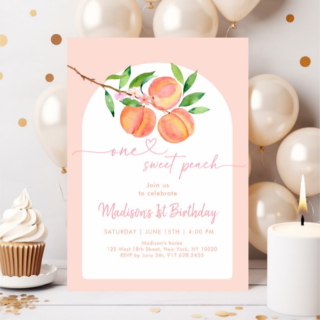 Convites Boho One Sweet Peach Birthday (Criador carregado)