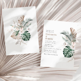 Convites Boho Orquídea Tropical e Casamento Monstera