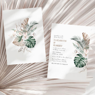 Convites Boho Orquídea Tropical e Casamento Monstera