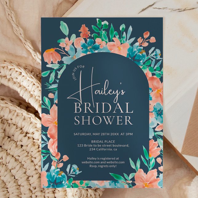 Convites Boho outono chá de panela floral de aquarelas (Criador carregado)