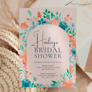 Convites Boho outono chá de panela floral de aquarelas
