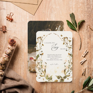 Convites Boho Outono Flor Silvestre Casamento Botânico
