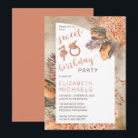 Convites Boho Palm Deixa Hydrangea Doce 16 Festa de anivers<br><div class="desc">A aquarela química seca por cor aquosa terracotta hydrangeas e palma deixa o design de aniversário da menina "Doce 16 Festas de aniversário" floral. Design composto por Holiday Hearts Design (direitos reservados).</div>