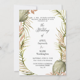 Convites Boho Palm Leaf Greenery Casamento