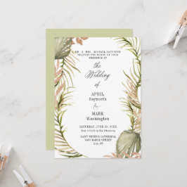 Convites Boho Palm Leaf Greenery Casamento