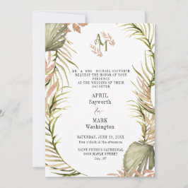 Convites Boho Palm Leaf Greenery Casamento