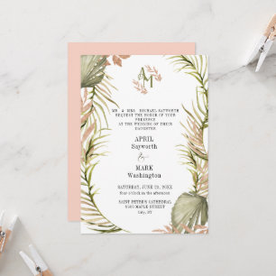 Convites Boho Palm Leaf Greenery Casamento