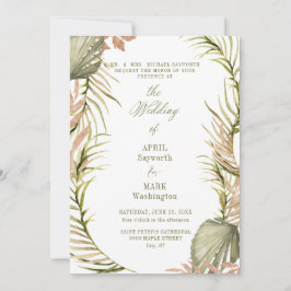Convites Boho Palm Leaf Greenery Casamento 2