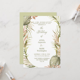 Convites Boho Palm Leaf Greenery Casamento 2