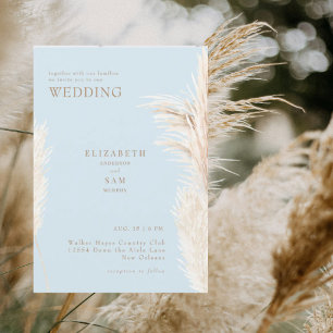 Convites Boho Pampas Céu Azul Juntos com Casamento