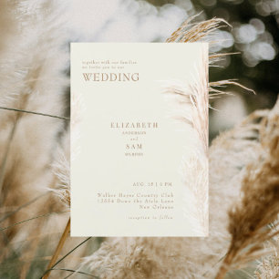 Convites Boho Pampas Creme junto com Casamento