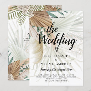 Convites BoHO Pampas Grass Beige Green Terracotta Casamento