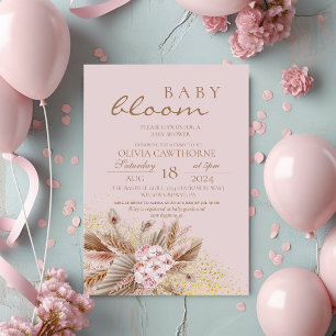 Convites Boho Pampas Grass Chá Nêutrico De Bebê Flor