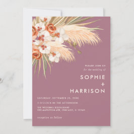 Convites  Boho Pampas Grass Dusty Rosa Weding