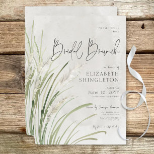 Convites Boho Pampas Grass Minimal Bridal Brunch