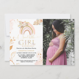Convites Boho Pampas Grass Rainbow Desert Girl Chá de frald