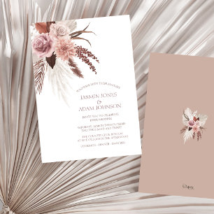 Convites Boho Pampas Grass Rustic Terracotta Casamento