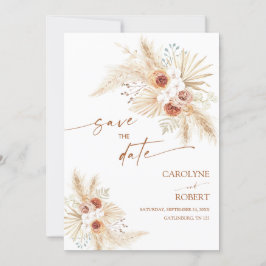 Convites Boho Pampas Grass Terracotta Save The Date