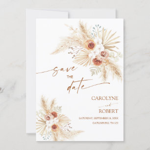 Convites Boho Pampas Grass Terracotta Save The Date