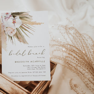 Convites Boho Pampas Grass Watercolor Floral Bridal Brunch