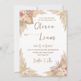 Convites Boho Pampas Grass Wedding
