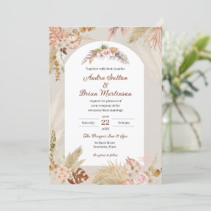 Convites Boho Pampas Grass Wedding