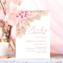 Boho Pampas Orquídeas Rosa Chá de fraldas Neutro