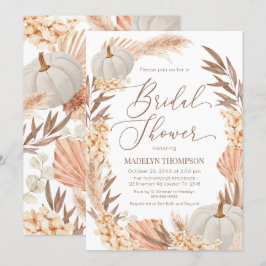 Convites Boho Pampas Pumpkin White Bridal Shower