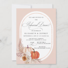 Convites Boho Pampas Pumpkins Janto de Ensaio de Queda
