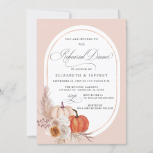 Convites Boho Pampas Pumpkins Janto de Ensaio de Queda