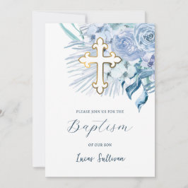 Convites Boho Pastel Blue Baptism