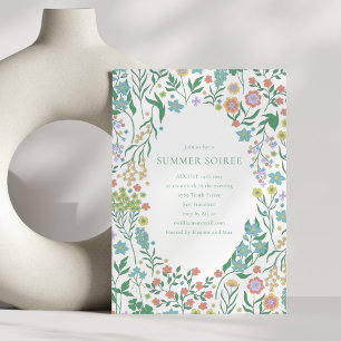 Convites Boho Pastel Blue Wildflower Whimsy Summer Soiree