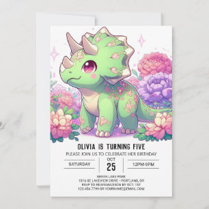 Convites Boho Pastel Dinosaur Digital Aniversário