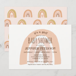 Convites Boho Pastel Rainbow É um Chá de fraldas
