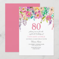 Boho Pastel Watercolor Flowers 80 Festa de anivers