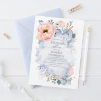 Boho Peach Flor Chá de panela Azul Suave Dusty