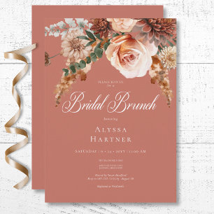 Convites Boho Peach & Rust Floral Rust Bridal Brunt