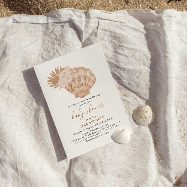 Convites Boho Pequena Sereia Está A Caminho Do Chá de frald (Criador carregado)